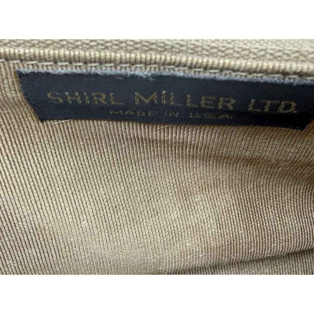 Vintage Shirl Miller Ltd Black Woven Leather Clutch Purse Gold Frame Made in USA